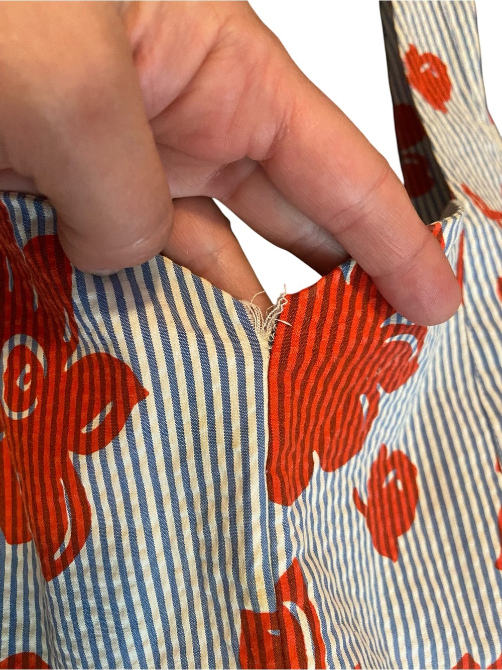 Draper James Red Floral Stripe Sundress 8 Flawed - Picture 2 of 8